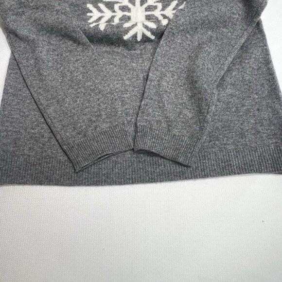 Philosophy Cashmere Snowflake Sweater Crew Neck Pullover Sz S Gray Cozy Classic - Picture 10 of 11